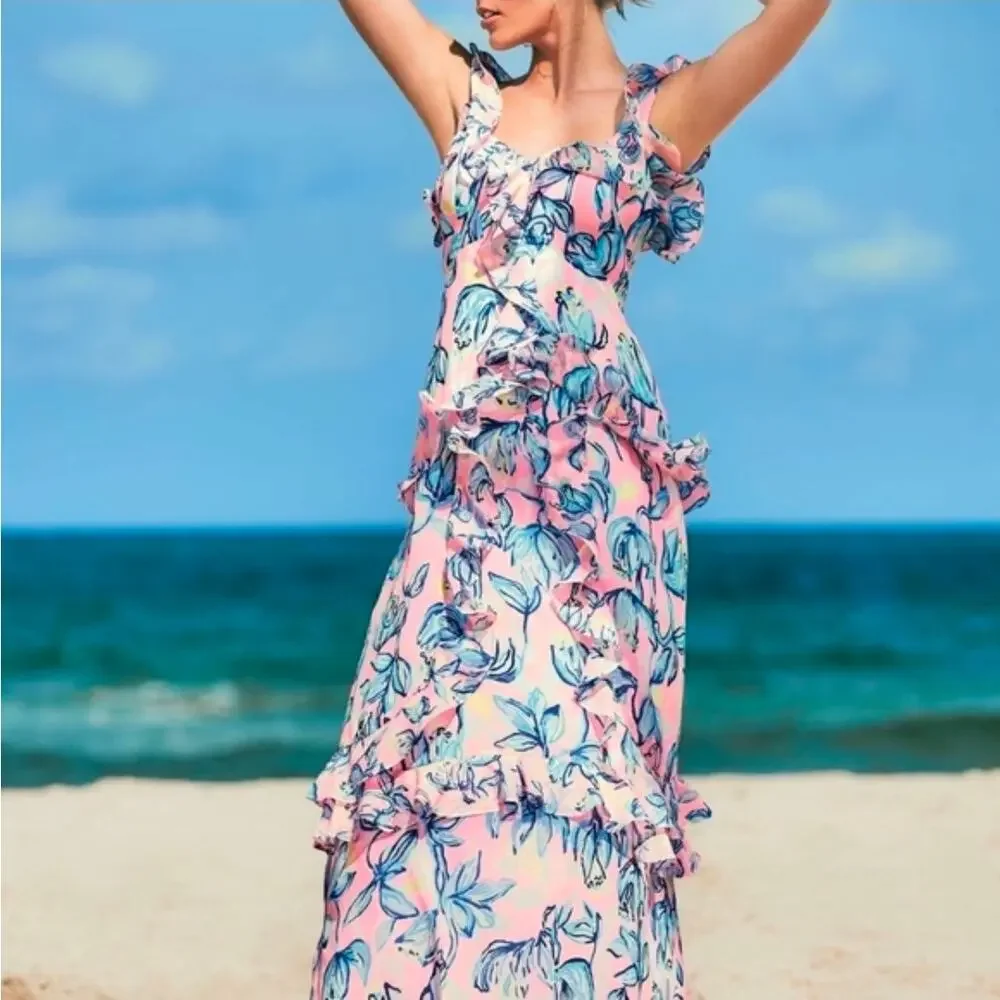 lilly pulitzer riland maxi dress Women's Lilly Pulitzer Riland Clip Dot Maxi Dress, Size 00